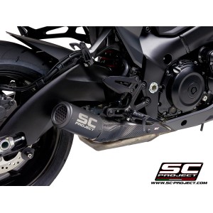 SC Project para SUZUKI GSX-S1000 (2017- 2020) - F - Escape CR-T titanio, negro mate, con malla antipiedras