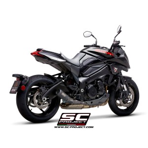 SC Project para SUZUKI KATANA (2019 - 2020) - Escape CR-T titanio, negro mate, con malla antipiedras