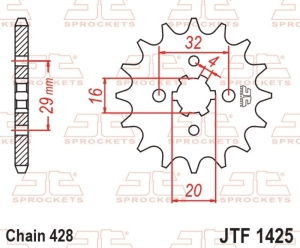 Piñón JT 1425 con 15...