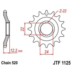 Piñon JT 1125 de acero con...