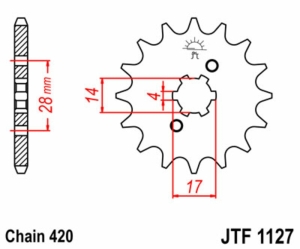Piñon JT 1127 de acero con...