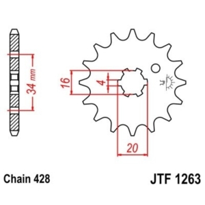 Piñon JT 1263 de acero con...
