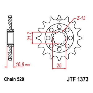 Piñón JT 1373  de acero con...