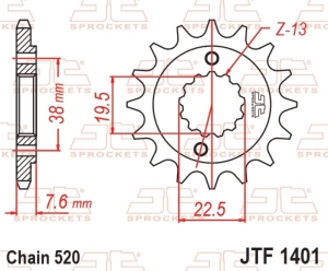 Piñón JT SPROCKETS acero...
