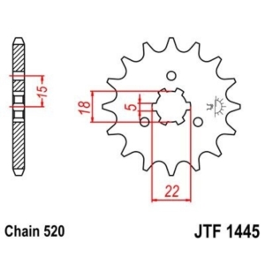 Piñon JT 1445 de acero con...