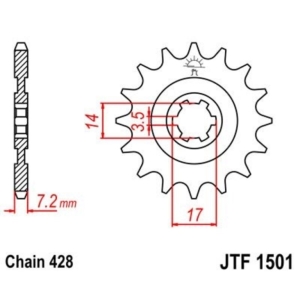 Piñon JT 1501 de acero con...