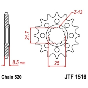 Piñón JT F1516 de acero con...