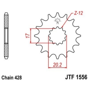 Piñon JT 1556 de acero con...