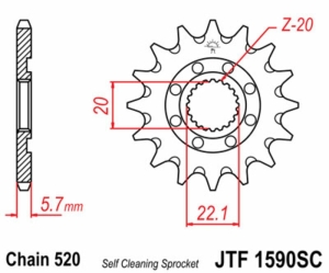 Piñón JT SPROCKETS acero...