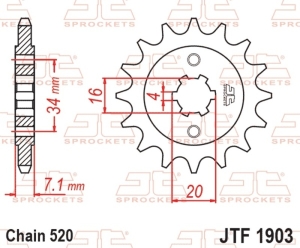 Piñón JT SPROCKETS acero...