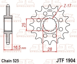 Piñón JT SPROCKETS acero...