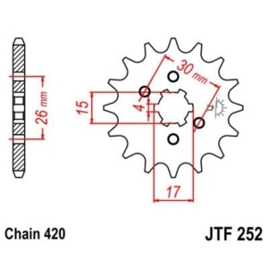 Piñon JT 252 de acero con...