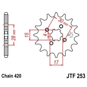 Piñón JT 253 de acero con...