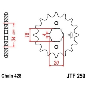 Piñón JT 259 de acero con...