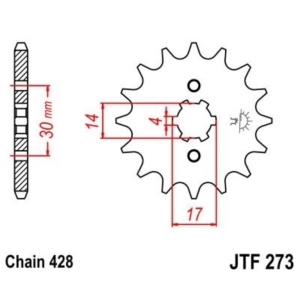 Piñon JT 273 de acero con...