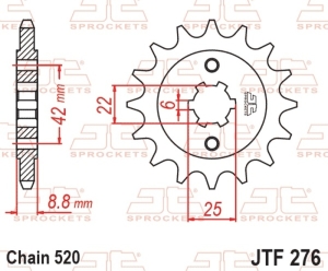 Piñón JT SPROCKETS acero...