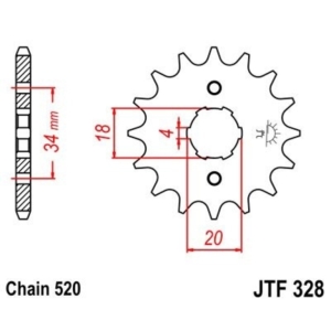 Piñón JT 328 de acero con...