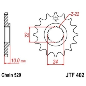 Piñon JT 402 de acero con...