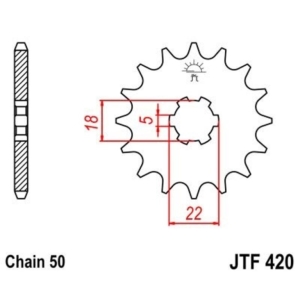 Piñon JT 420 de acero con...