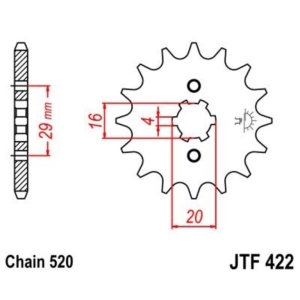 Piñon JT 422 de acero con...