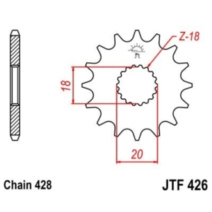 Piñon JT 426 de acero con...