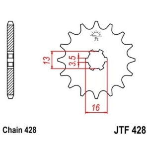 Piñón JT 428 de acero con...