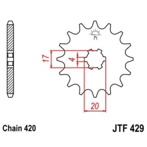 Piñon JT 429 de acero con...