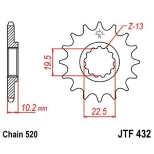 Piñon JT 432 de acero con...
