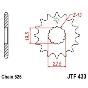 Piñon JT 433 de acero con...