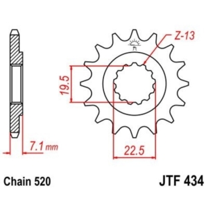 Piñon JT 434 de acero con...