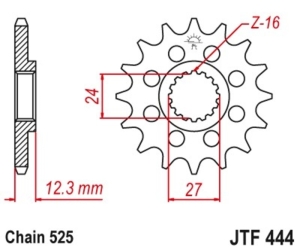 Piñón JT 444 de acero con...