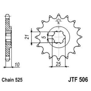 Piñon JT 506 de acero con...