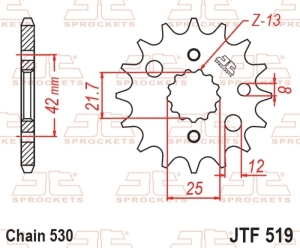 Piñón JT SPROCKETS acero...