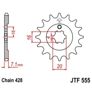 Piñon JT 555 de acero con...