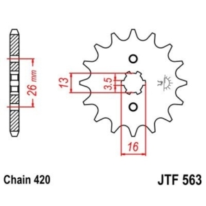 Piñon JT 563 de acero con...