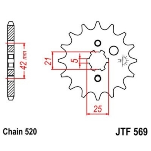 Piñon JT 569 de acero con...