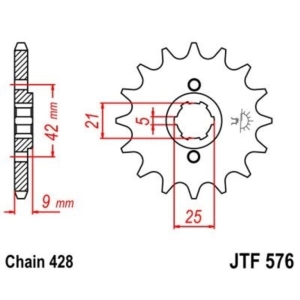 Piñon JT 576 de acero con...