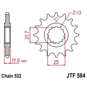 Piñón JT 584 de acero con...