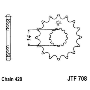 Piñon JT 708 de acero con...
