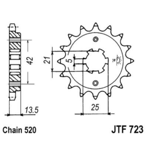 Piñon JT 725 de acero con...
