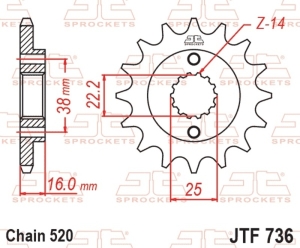 Piñón JT SPROCKETS acero...