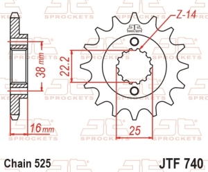 Piñón JT SPROCKETS acero...