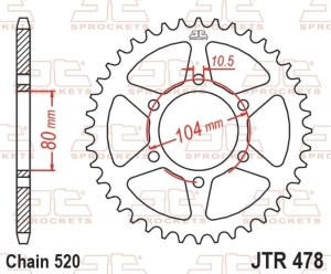 Corona JT SPROCKETS acero...
