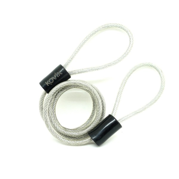 (KCB6-120) CABLE DE ACERO TRENZADO 6mm DOBLE LAZO COLOR PLATEADO KOVIX KCB6 (1200mm)