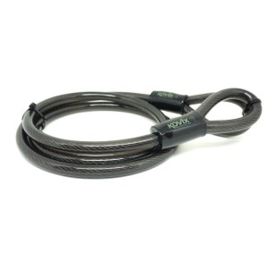 (KCB-150) CABLE DE ACERO TRENZADO 12mm DOBLE LAZO COLOR NEGRO KOVIX KCB6 (1500mm)