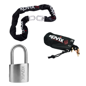 KOVIX KIT CADENA + CANDADO KC-KPQ | KC12B-120 + KPQ-10 + KHL